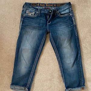 Rock revival rhinestone capris